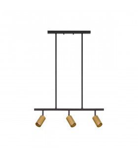 Pogno 3 Light Bar Pendant Ceiling Light Black Gold Aluminium LED GU10 3x10W-1