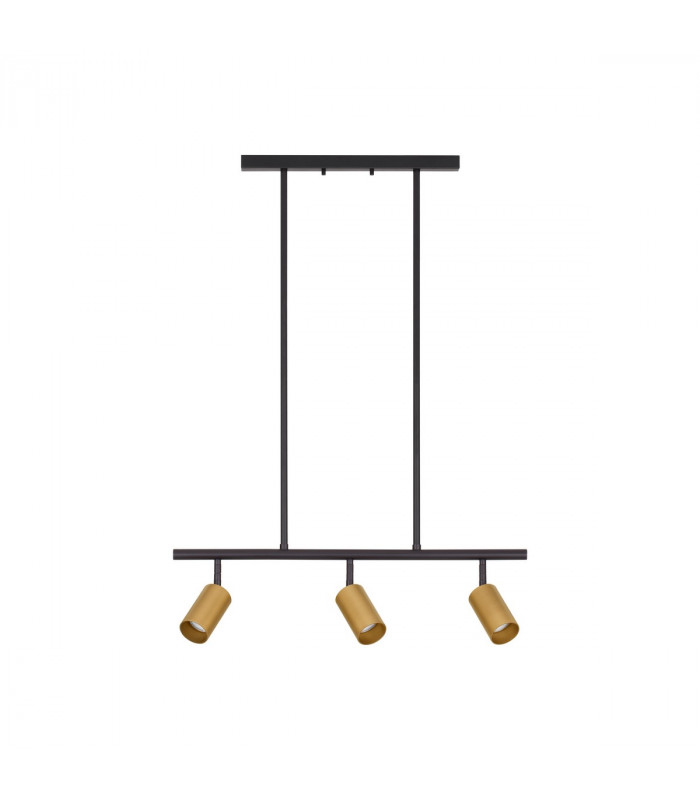 Pogno 3 Light Bar Pendant Ceiling Light Black Gold Aluminium LED GU10 3x10W-1