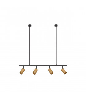 Pogno 4 Light Bar Pendant Ceiling Light Black Gold Aluminium LED GU10 4x10W-1
