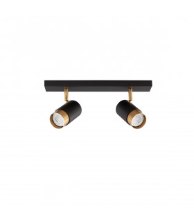 Pogno 2 Light Twin Ceiling Spotlight Sandy black Gold Aluminium LED GU10 2x10W-1
