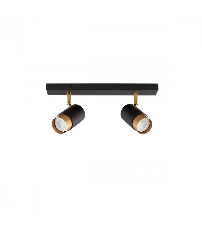 Pogno 2 Light Twin Ceiling Spotlight Sandy black Gold Aluminium LED GU10 2x10W-1
