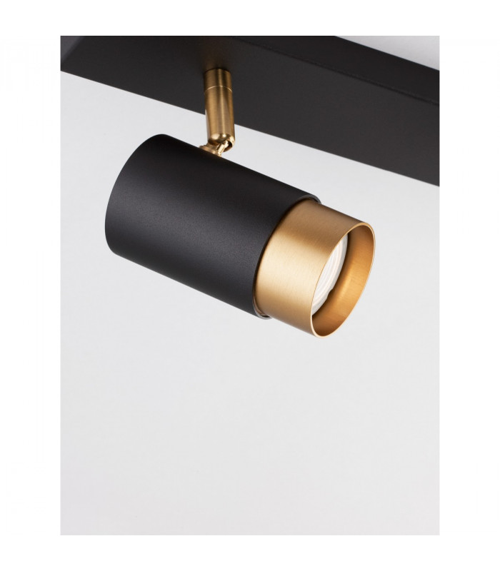 Pogno 2 Light Twin Ceiling Spotlight Sandy black Gold Aluminium LED GU10 2x10W-5