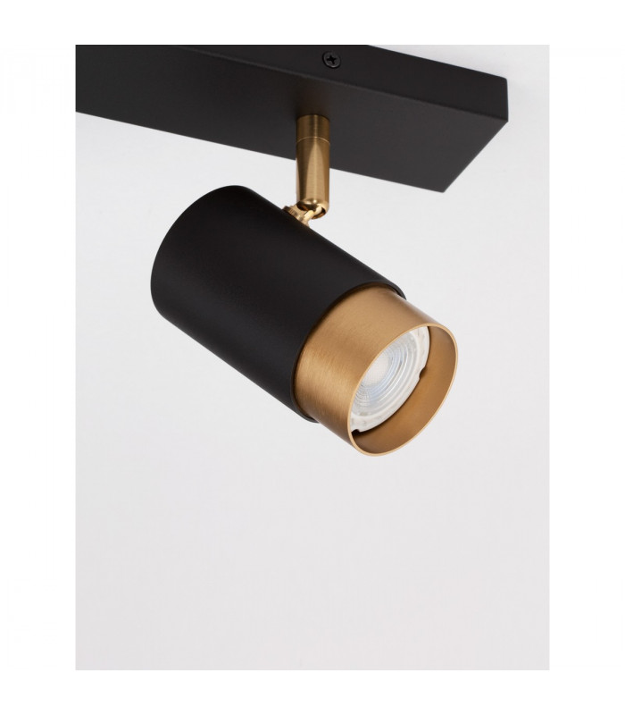 Pogno 2 Light Twin Ceiling Spotlight Sandy black Gold Aluminium LED GU10 2x10W-7