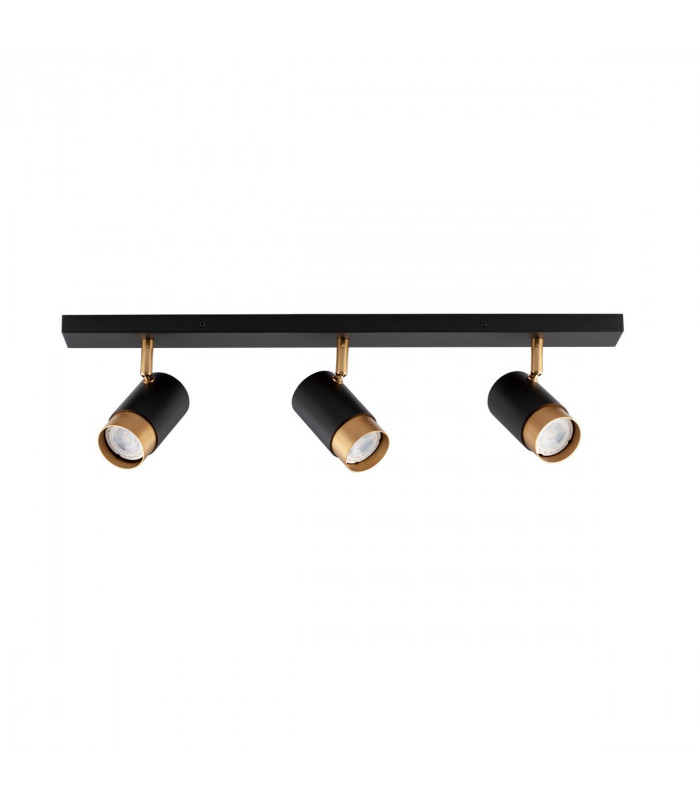 Pogno 3 Light Ceiling Spotlight Bar Sandy black Gold Aluminium LED GU10 3x10W-1