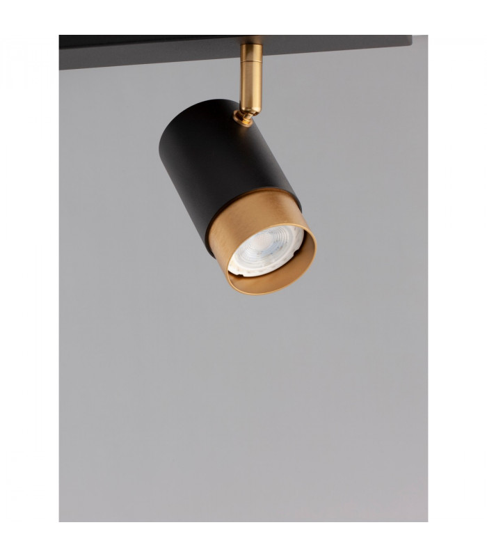 Pogno 3 Light Ceiling Spotlight Bar Sandy black Gold Aluminium LED GU10 3x10W-5