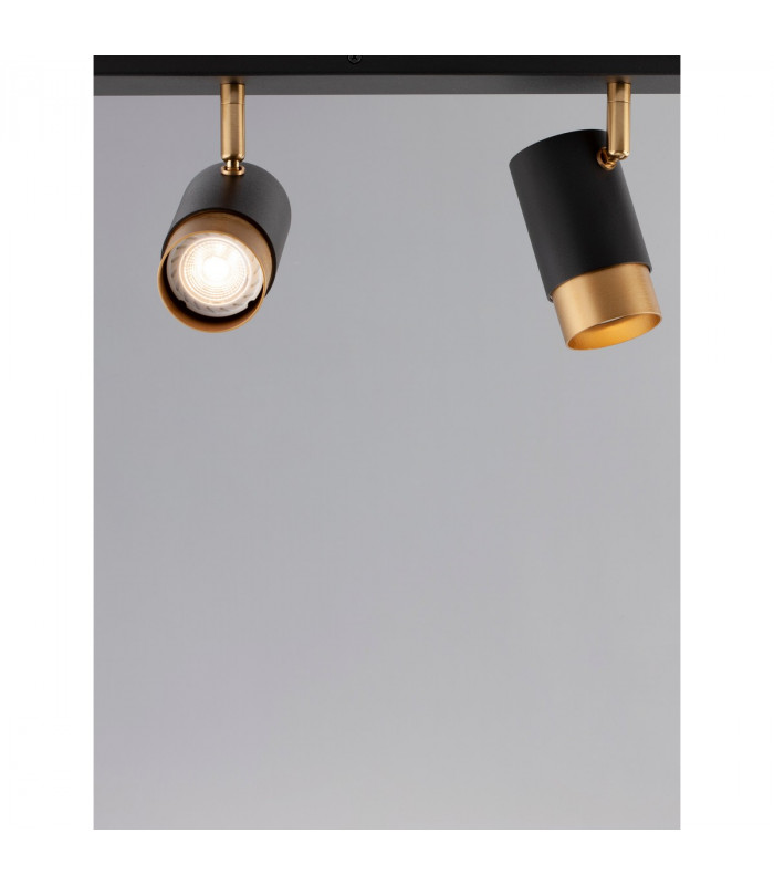 Pogno 3 Light Ceiling Spotlight Bar Sandy black Gold Aluminium LED GU10 3x10W-6