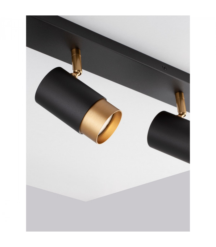 Pogno 3 Light Ceiling Spotlight Bar Sandy black Gold Aluminium LED GU10 3x10W-7