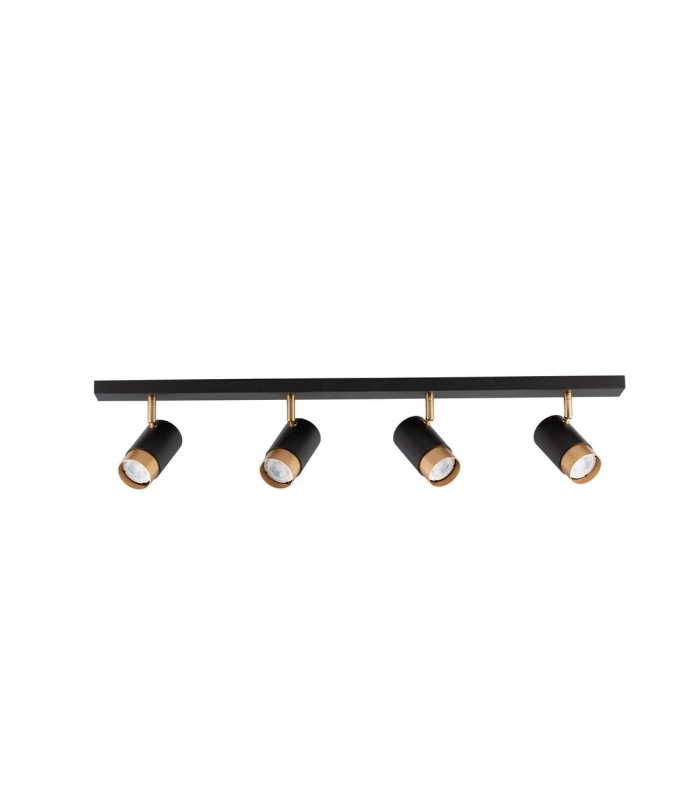 Pogno 4 Light Ceiling Spotlight Bar Sandy black Gold Aluminium LED GU10 4x10W-1