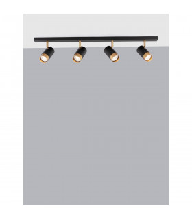 Pogno 4 Light Ceiling Spotlight Bar Sandy black Gold Aluminium LED GU10 4x10W-2
