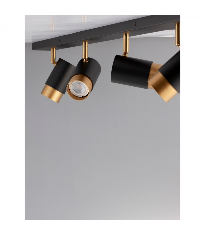 Pogno 4 Light Ceiling Spotlight Bar Sandy black Gold Aluminium LED GU10 4x10W-4