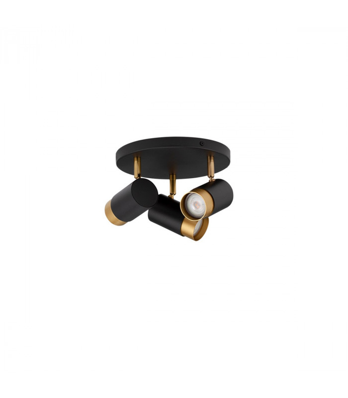 Pogno 3 Light Ceiling Spotlight Clusters Sandy black Gold Aluminium LED GU10 3x10W-1