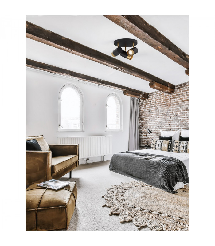 Pogno 3 Light Ceiling Spotlight Clusters Sandy black Gold Aluminium LED GU10 3x10W-2