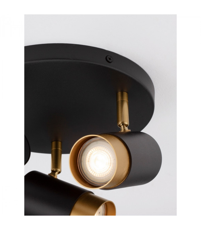 Pogno 3 Light Ceiling Spotlight Clusters Sandy black Gold Aluminium LED GU10 3x10W-5