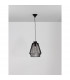 Bredo 27.5cm Wire Frame Pendant Ceiling Light Black Aluminium Black Fabric Wire Base LED E27-5