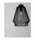 Bredo 27.5cm Wire Frame Pendant Ceiling Light Black Aluminium Black Fabric Wire Base LED E27-6