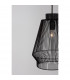 Bredo 27.5cm Wire Frame Pendant Ceiling Light Black Aluminium Black Fabric Wire Base LED E27-7