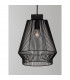 Bredo 27.5cm Wire Frame Pendant Ceiling Light Black Aluminium Black Fabric Wire Base LED E27-9