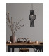 Bredo 21cm Wire Frame Pendant Ceiling Light Black Aluminium Black Fabric Wire Base LED E27-2