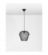 Bredo 31.5cm Wire Frame Pendant Ceiling Light Black Aluminium Black Fabric Wire Base LED E27-4