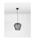Bredo 31.5cm Wire Frame Pendant Ceiling Light Black Aluminium Black Fabric Wire Base LED E27-5