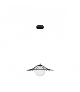 Fly Wire Frame Pendant Ceiling Light Matt Black Metal LED E27-1