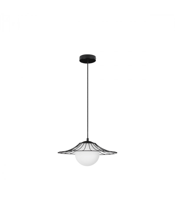 Fly Wire Frame Pendant Ceiling Light Matt Black Metal LED E27-1
