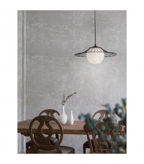 Fly Wire Frame Pendant Ceiling Light Matt Black Metal LED E27-2