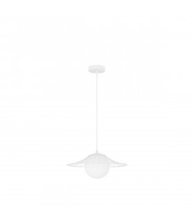 Fly Wire Frame Pendant Ceiling Light Matt White Metal LED E27-1
