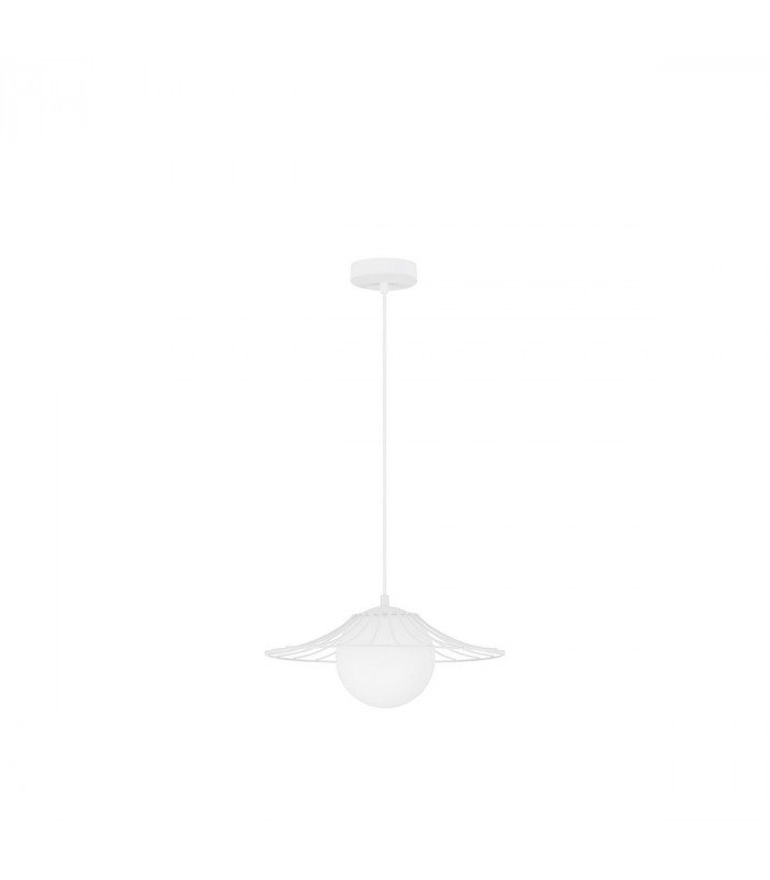 Fly Wire Frame Pendant Ceiling Light Matt White Metal LED E27-1