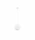Nevoso 30cm Globe Pendant Ceiling Light Opal Glass White Metal LED E27-1