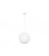 Nevoso 40cm Globe Pendant Ceiling Light Opal Glass White Metal LED E27-1