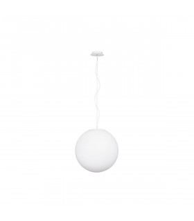 Nevoso 40cm Globe Pendant Ceiling Light Opal Glass White Metal LED E27-1