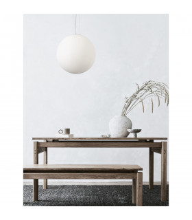 Nevoso 50cm Globe Pendant Ceiling Light Opal Glass White Metal LED E27-2