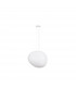 Ciottoli 44cm Globe Pendant Ceiling Light Opal White Glass White Aluminium LED E27-1
