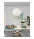 Ciottoli 44cm Globe Pendant Ceiling Light Opal White Glass White Aluminium LED E27-2