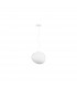 Ciottoli 31.5cm Globe Pendant Ceiling Light Opal White Glass White Aluminium LED E27-1