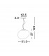 Ciottoli 31.5cm Globe Pendant Ceiling Light Opal White Glass White Aluminium LED E27-2