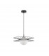 Ellery Globe Pendant Ceiling Light Opal Glass Sandy Black Metal LED E27-1
