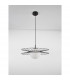 Ellery Globe Pendant Ceiling Light Opal Glass Sandy Black Metal LED E27-2
