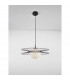 Ellery Globe Pendant Ceiling Light Opal Glass Sandy Black Metal LED E27-3