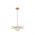 Ellery Globe Pendant Ceiling Light Opal Glass Gold Metal LED E27 45-1
