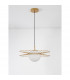 Ellery Globe Pendant Ceiling Light Opal Glass Gold Metal LED E27 45-3