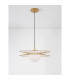 Ellery Globe Pendant Ceiling Light Opal Glass Gold Metal LED E27 45-4