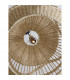 Marlo 48.5cm Dome Pendant Ceiling Light Natural Rattan Black Fabric Wire Base LED E27-5