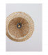 Marlo 30cm Dome Pendant Ceiling Light Natural Rattan Black Fabric Wire Base LED E27-5