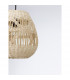 Marlo 27cm Dome Pendant Ceiling Light Natural Rattan Black Fabric Wire Base LED E27-5