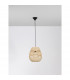 Marlo 30cm Dome Pendant Ceiling Light Natural Rattan Black Fabric Wire Base LED E27-4