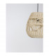Marlo 30cm Dome Pendant Ceiling Light Natural Rattan Black Fabric Wire Base LED E27-5