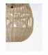 Marlo 30cm Dome Pendant Ceiling Light Natural Rattan Black Fabric Wire Base LED E27-6