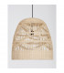 Marlo 46cm Dome Pendant Ceiling Light Natural Rattan Black Fabric Wire Base LED E27-6